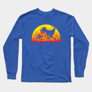 T Rex Dino Surfin Long Sleeve T-Shirt